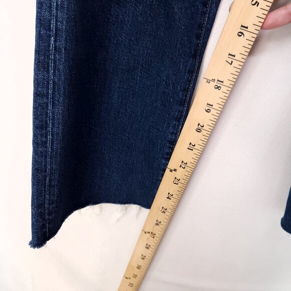 Madewell 11" High Rise Crop Flare Jeans 26 Women Raw Hem Fray Distress Whiskered - Picture 7 of 15